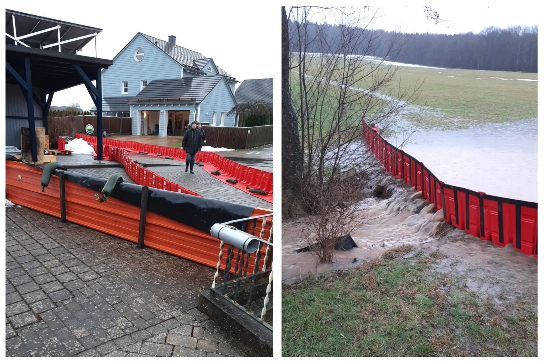 Bild: Bei rechtzeitiger Warnung haben Bürgerinnen, Bürger und Einsatzkräfte die Möglichkeit, rechtzeitig zu reagieren und zum Beispiel Hochwasserschutzbarrieren zu errichten. Fotos: Gemeinde Künzell