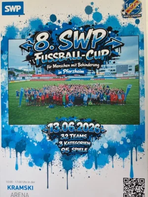 Plakat des 8. SWP Fu&szlig;ball-Cup in Pforzheim  (Bild vergr&ouml;&szlig;ern)