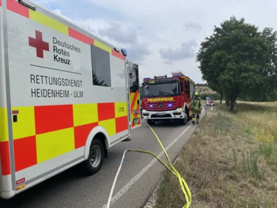 Foto des Albums: EINSATZ BR2 PKW-Brand nach VU (Elektrofahrzeug)