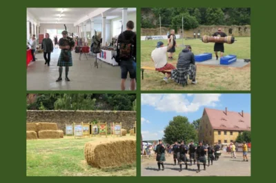 Pipes-Bands, Highland-Games, Kinderangebote und sogar ein Dudelsackspieler im Kuhstall 