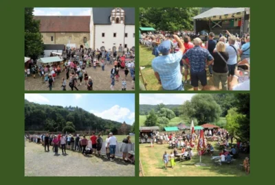 Viele Besucher vor der B&uuml;hne, bei den Highland-Games oder auch entspannt im Zehrgarten 