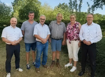 von rechts aus gesehen--Markus L&uuml;ttger, Ute Herzmann, Jochen Raschdorf,Heinz Christ, Christopher Wagner, Heiko Gr&uuml;n 