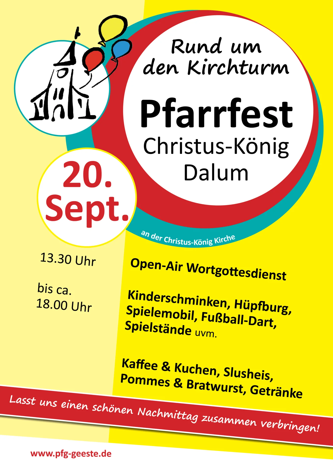 Bild: Pfarrfest Dalum 20.09.2026, Einladung und Programm