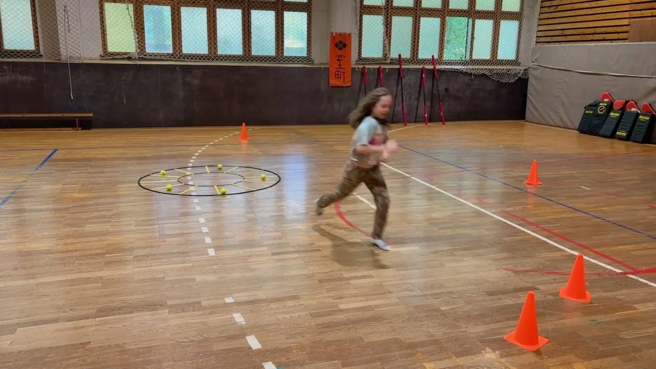 Bild: Hütchen und Speedleiter Erwärmung