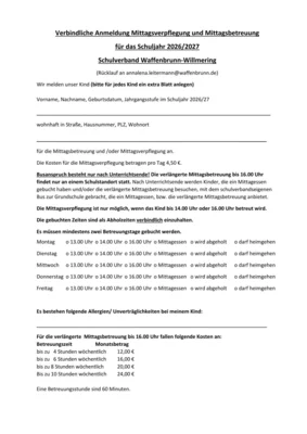 Foto des Albums: Anmeldung Mittagsbetreuung- und verpflegung 2026/2027