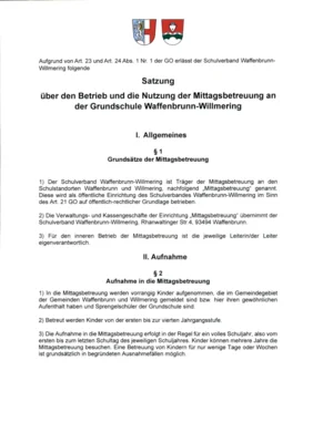 Foto des Albums: Nutzungssatzung Mittagsbetreuung