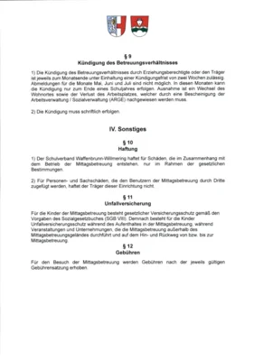 Foto des Albums: Nutzungssatzung Mittagsbetreuung
