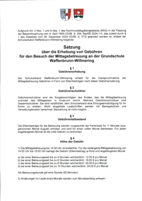 Foto des Albums: Gebührensatzung Mittagsbetreuung