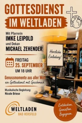 Plakat mit Ank&uuml;ndigung des Gottesdienstes  (Bild vergr&ouml;&szlig;ern)