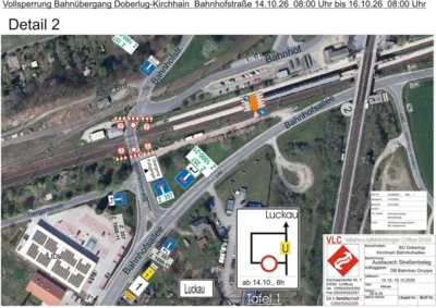 Foto des Albums: Verkehrshinweise: L 60 und Bahnübergang zwischen Doberlug und Kirchhain