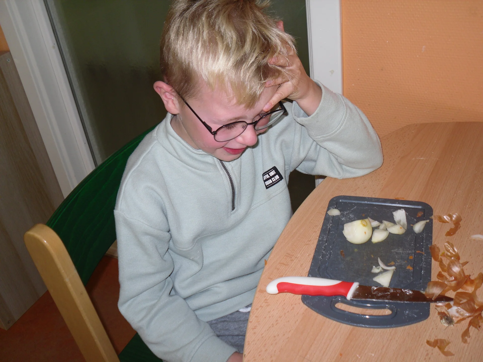 Bild: Beim Zwiebelschneiden, musste ich ganz schön
