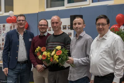 Rainer Ge&szlig;ner und Karsten H&ouml;hn - Spielerverdienstnadel des Th&uuml;ringer Tischtennisverbandes in bronze 