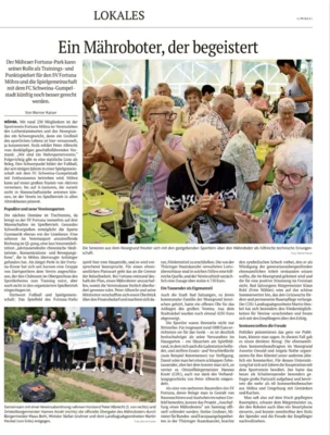 Offizielle Einweihung des M&auml;hroboters im Rahmen des Sommerfests der Rentner am 20.06.2026 - Freies Wort vom 22.06.2026 