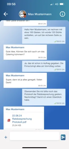 Chat Frau Musterfrau und Herr Mustermann