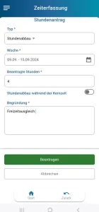 Stunden beantragen per App