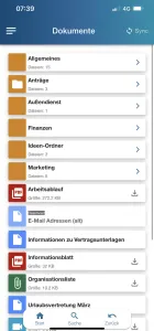 Übersicht aller Dokumente Smartphone