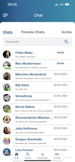 Chatliste Smartphone