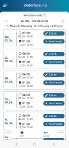 Zeierfassung Wochenauswertung App