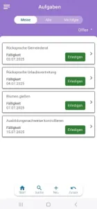 Aufgaben via Schulung