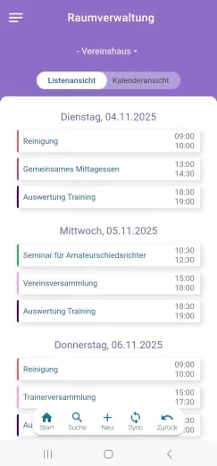 Raumverwaltung Smartphone