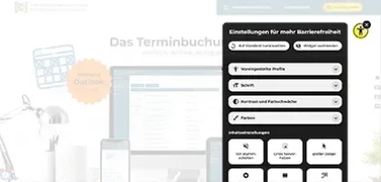 Der Barrierefreiheits Assistent mit vielen Funktionen auf der Webseite