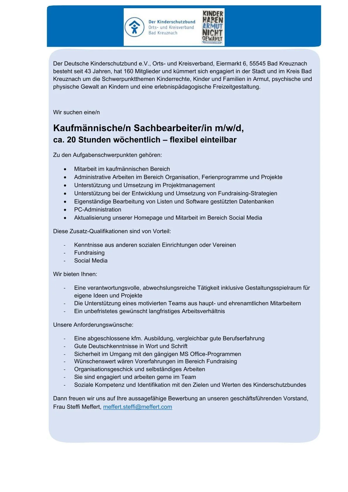 Kaufm&auml;nnische Stelle