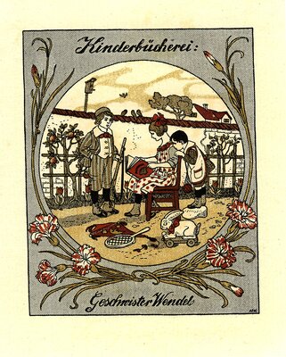 Ade, Mathilde - Exlibris für Geschwister Wendel - P1 - XV-9852 - Nelken (Bild vergrößern)