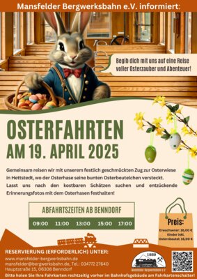 Osterfahrten bei der Mansfelder Bergwerksbahn 2025