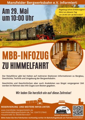 Infozug zu Himmelfahrt bei der Mansfelder Bergwerksbahn 2025