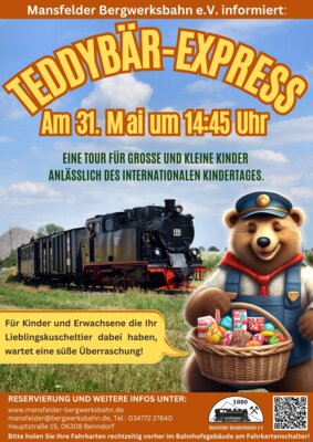 Teddybär-Express 2025 bei der Mansfelder Bergwerksbahn