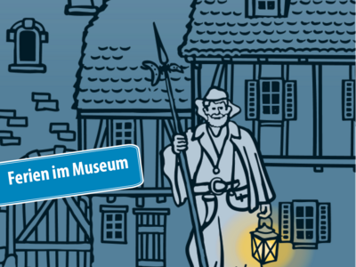 Ferien im Museum, Nachtwächter, Illustration Sönke Hollstein (Bild vergrößern)