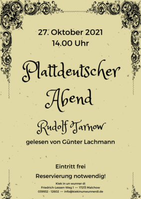 Plakat - Plattdeutscher Abend