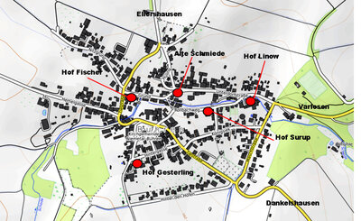 Standorte der Höfe (Bild vergrößern)