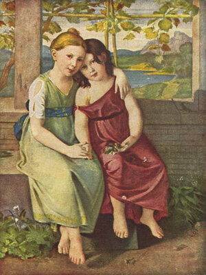 Adelheid und Gabriele von Humboldt ca 1800, Gemälde von Gottlieb Schick 1776–1812