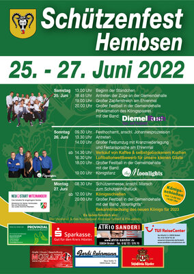 Plakat Schützenfest Hembsen 2022