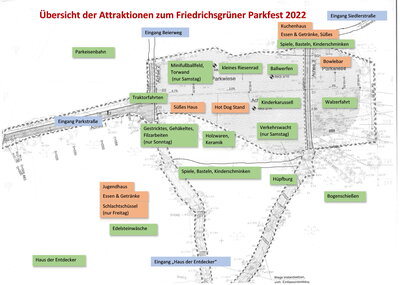 Parkplan Friedrichsgrüner Parkfest 02.09.2022 - 04.09.2022 (Bild vergrößern)