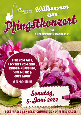 Poster zum Pfingstfest im Angelerverein Kagel e.V.