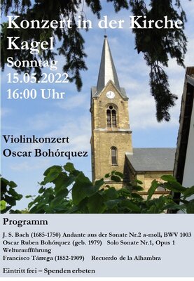 Plakat Konzert in der Kirche Kagel, Foto: Konrad Hochhold