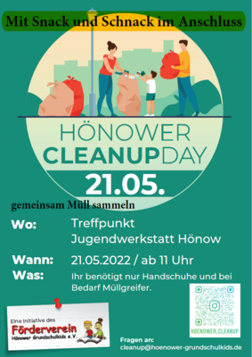 Flyer zum CLEANUPDAY 21.05.2022
