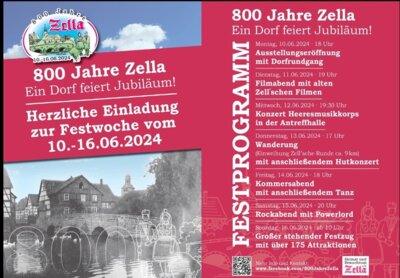 Festprogramm 800 Jahre Zella