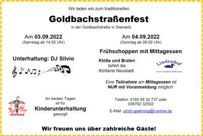 Traditionelles Goldbachstraßenfest