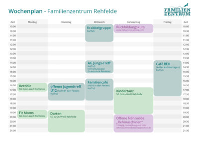 Wochenplan Familienzentrum Rehfelde (Bild vergrößern)