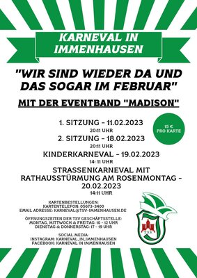 TSV Immenhausen, Abt. Fußball: Karneval in Immenhausen, 1. Sitzung