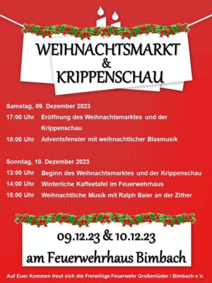 Weihnachtsmarkt und Krippenschau in Bimbach (Bild vergrößern)