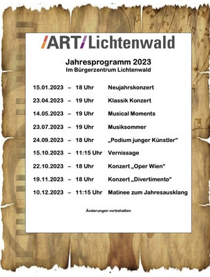 Jahresprogramm ART Lichtenwald 2023