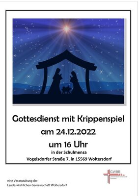 Einladung zum Weihnachtsgottesdienst am 24.12.2022
