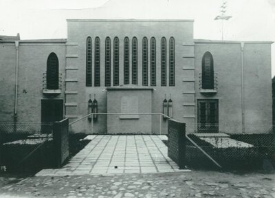 Portal des Synagogenneubaus, um 1930