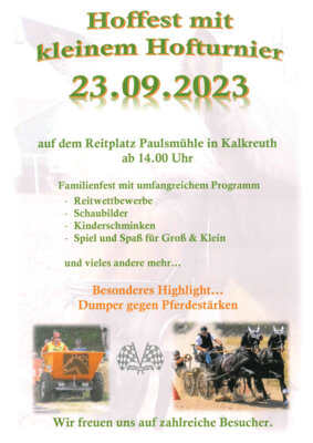 Veranstaltung: Hofturnier auf dem Turniergelände Kalkreuth
