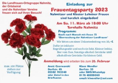 Frauentagsparty 2023 in Nahmitz