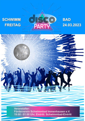 Plakat Schwimmbad Disco Party